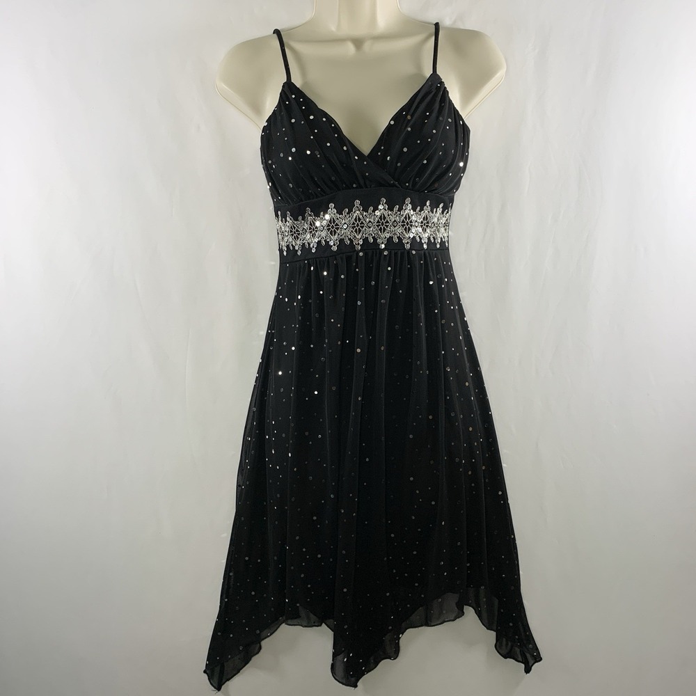 VTG Taboo Sparkle Fairy Babydoll Handkerchief Hem Party Dress S/M Whimsigoth